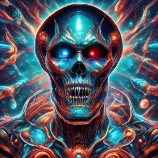 Alien Cyberpunk Goth Landscape with Fairies