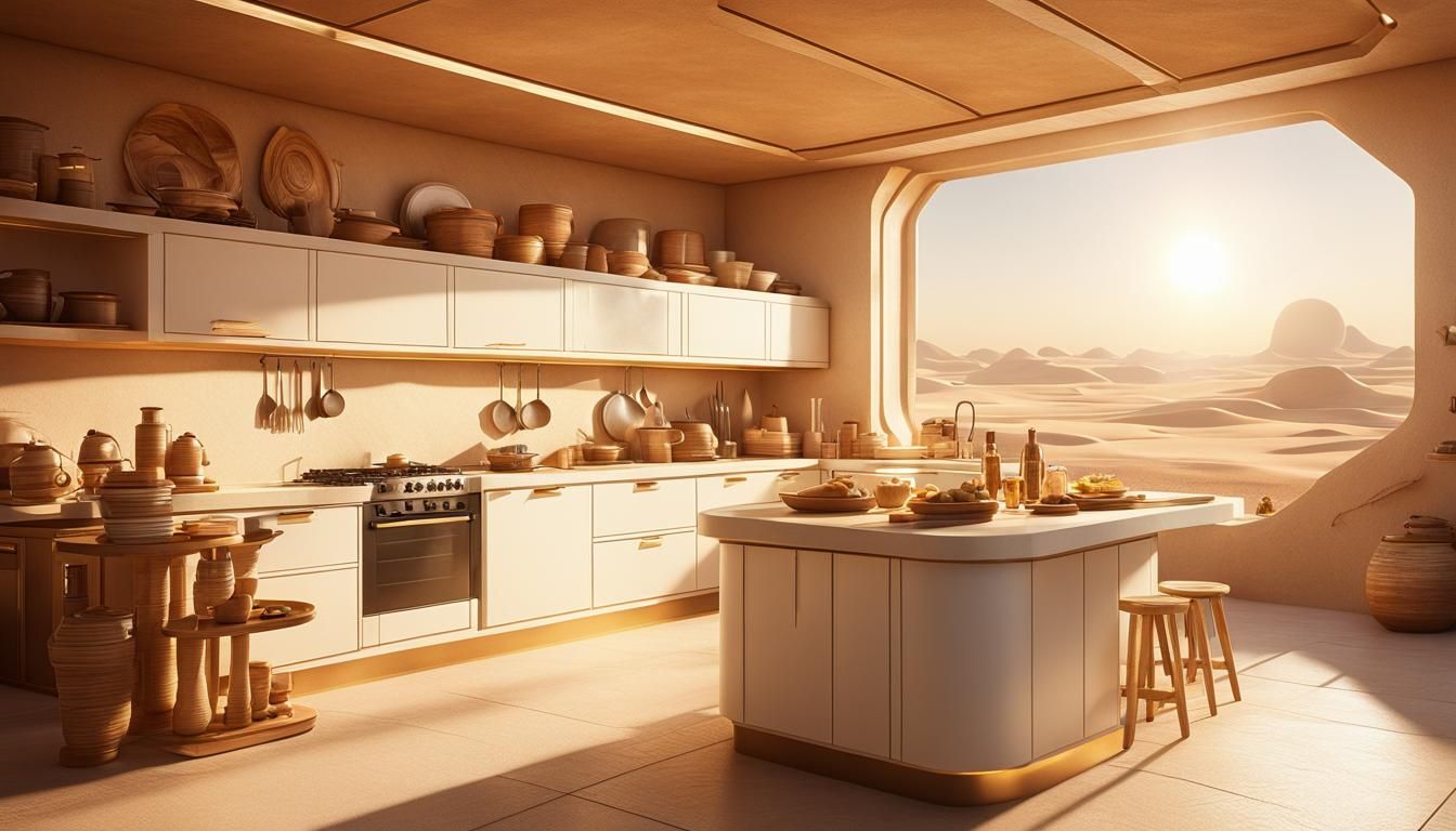 Photorealistic Tatooine Kitchen in 8K Resolution