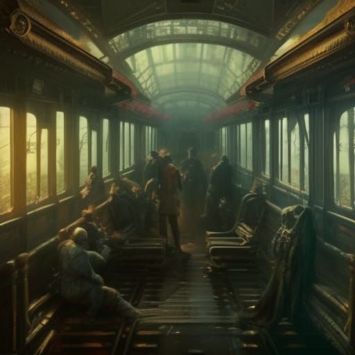 Hell Train: Epic Dark Fantasy Digital Painting