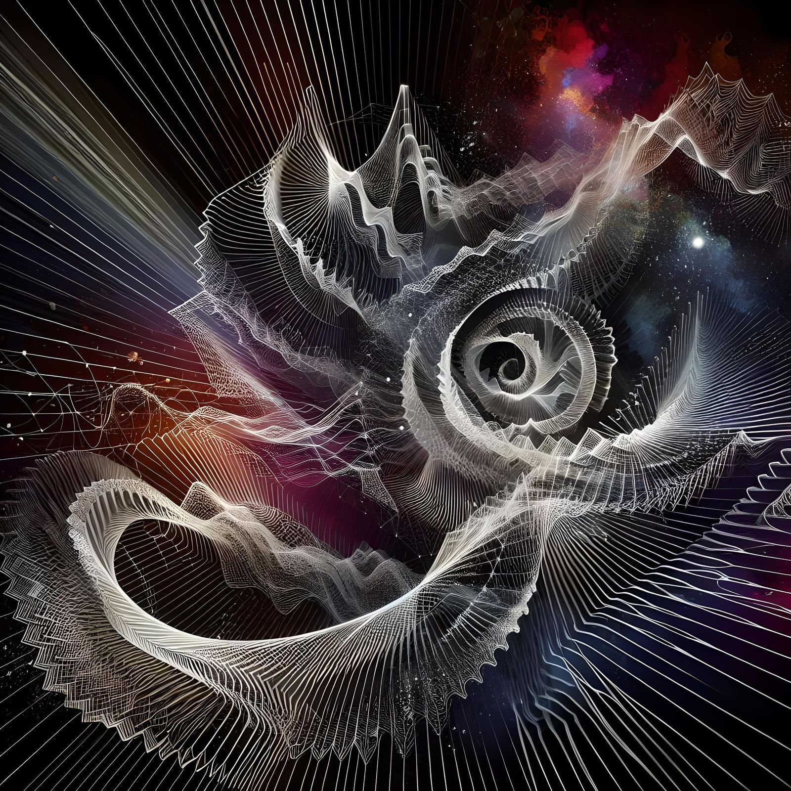 Fractal Moonscape Formed From Frequency Waveforms