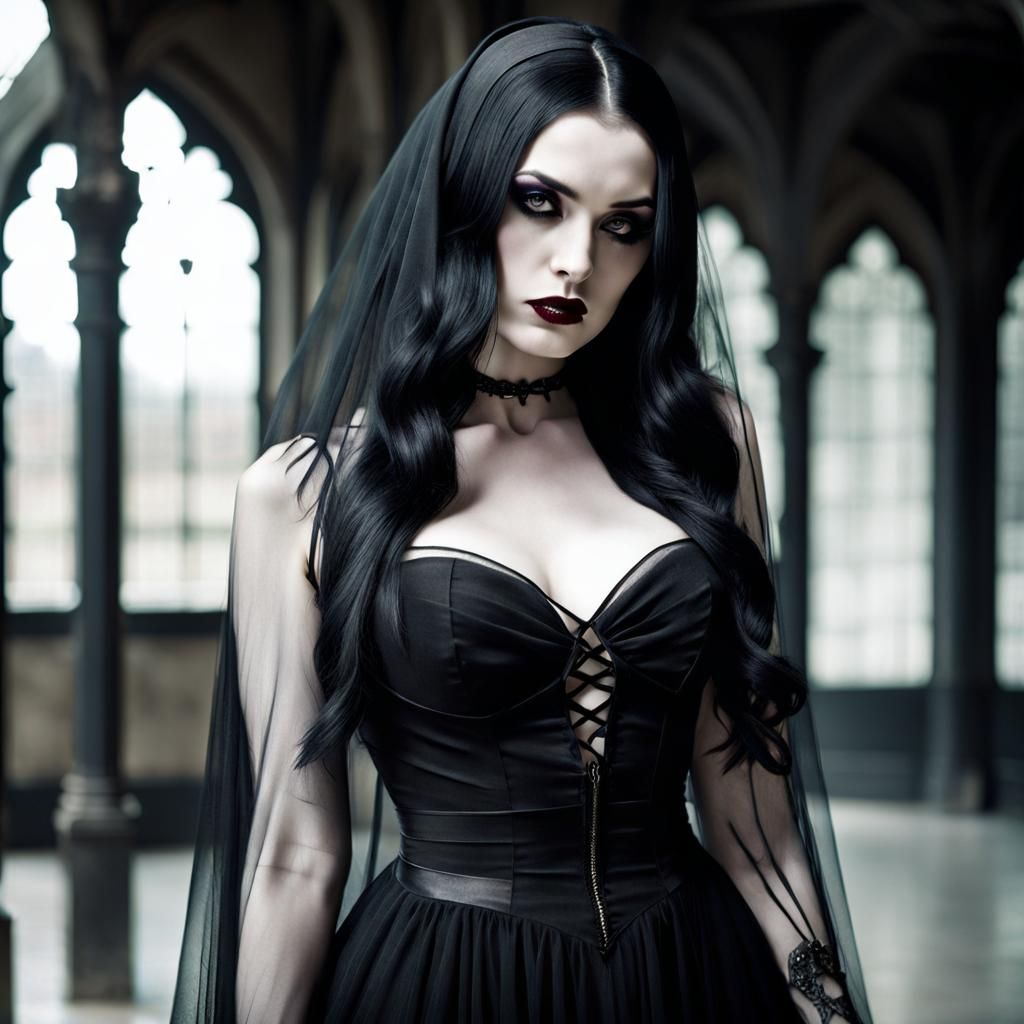 Gothic Femme Fatale in Film Noir Style
