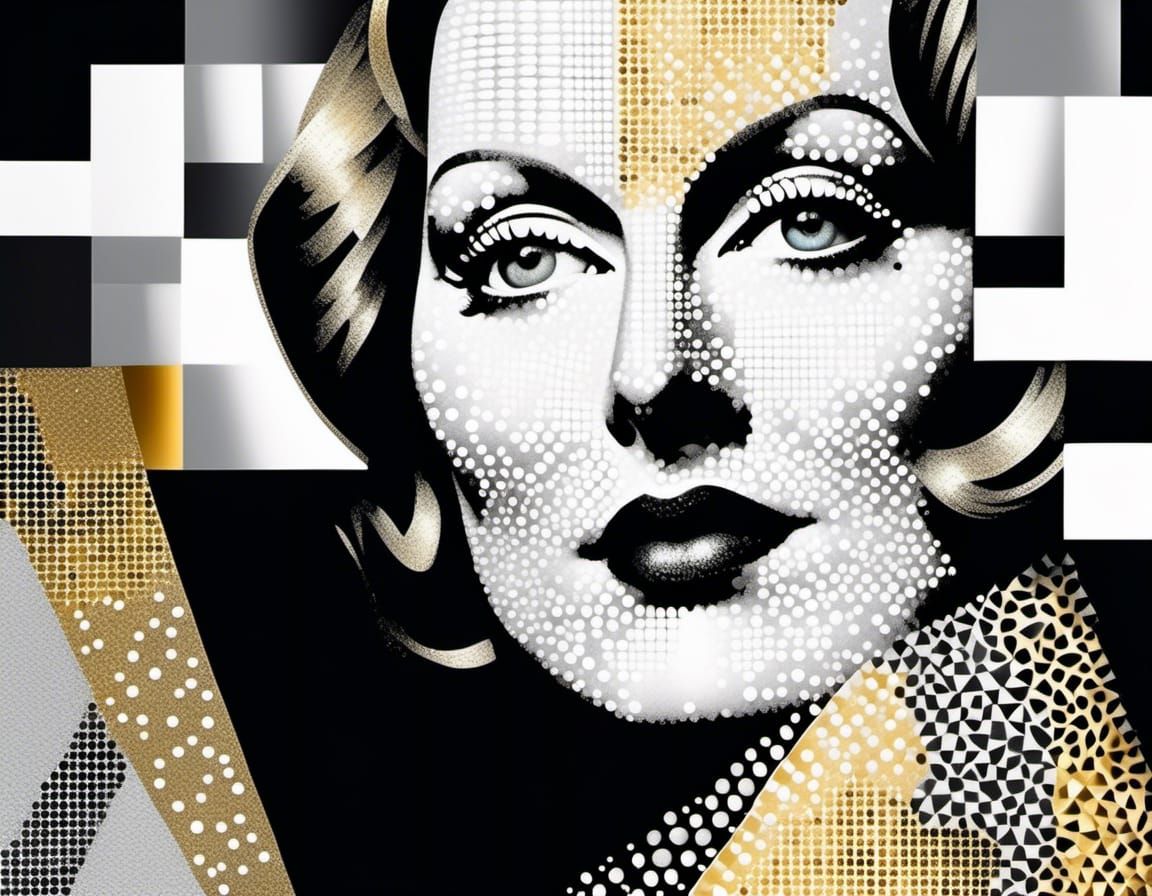 Greta Garbo Bohemian Masks in German Expressionism Style