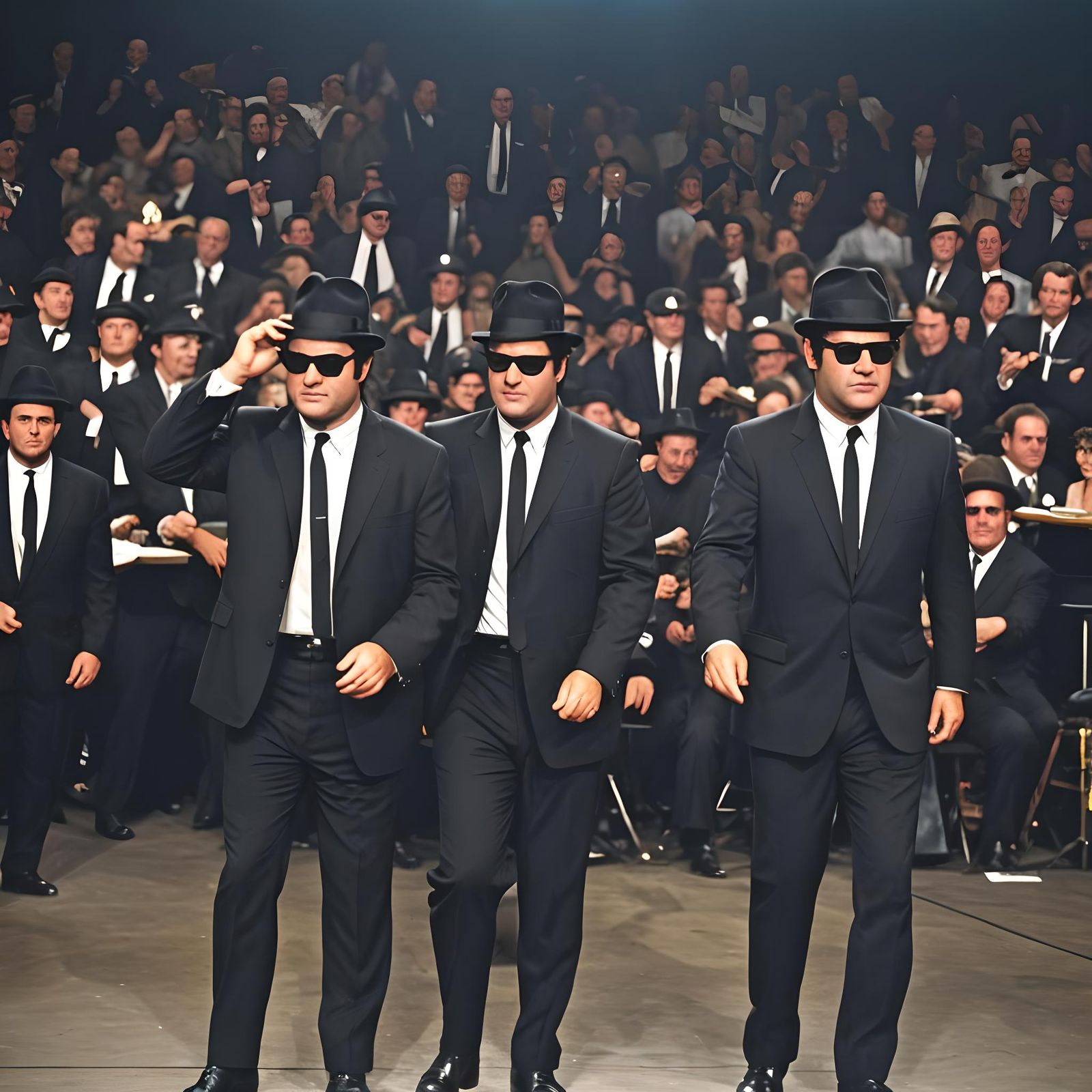 Hyperrealist Blues Brothers Concert On Stage