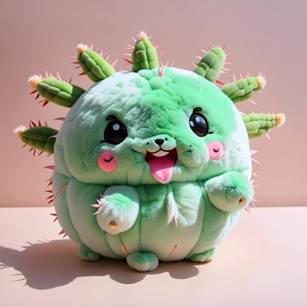Cute Stuffed Cactus Toy with Fluffy Spikes