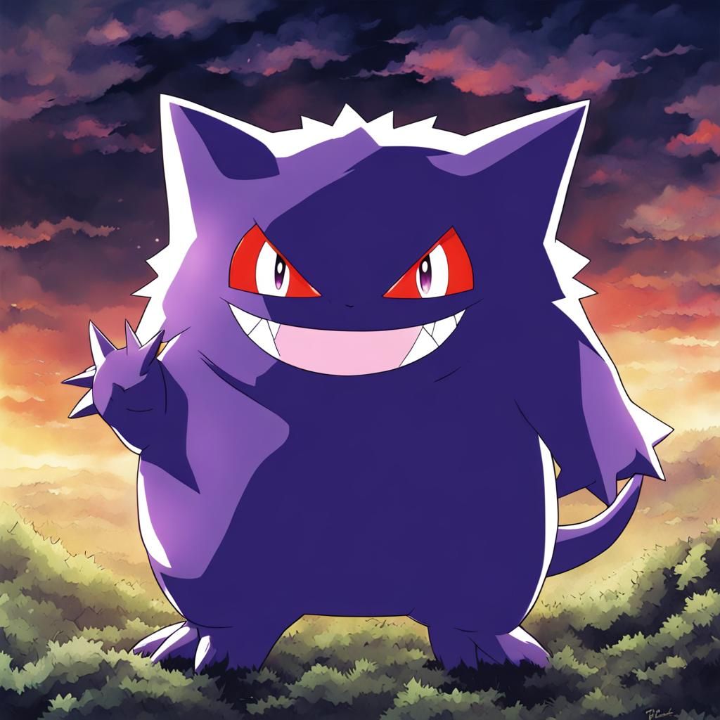 Pokémon Gengar in Anime Key Visual Style