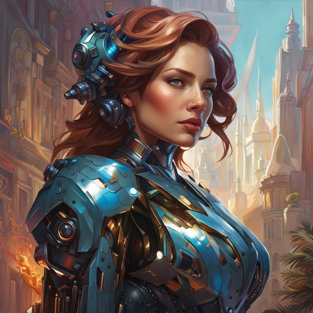 Detailed Robot Woman Portrait in Unreal Engine