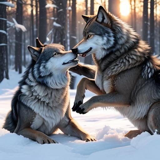 Wolves Fight for Dominance