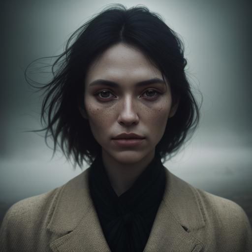 Mysterious Woman in Moonlight: Hyperrealistic 8k Portrait