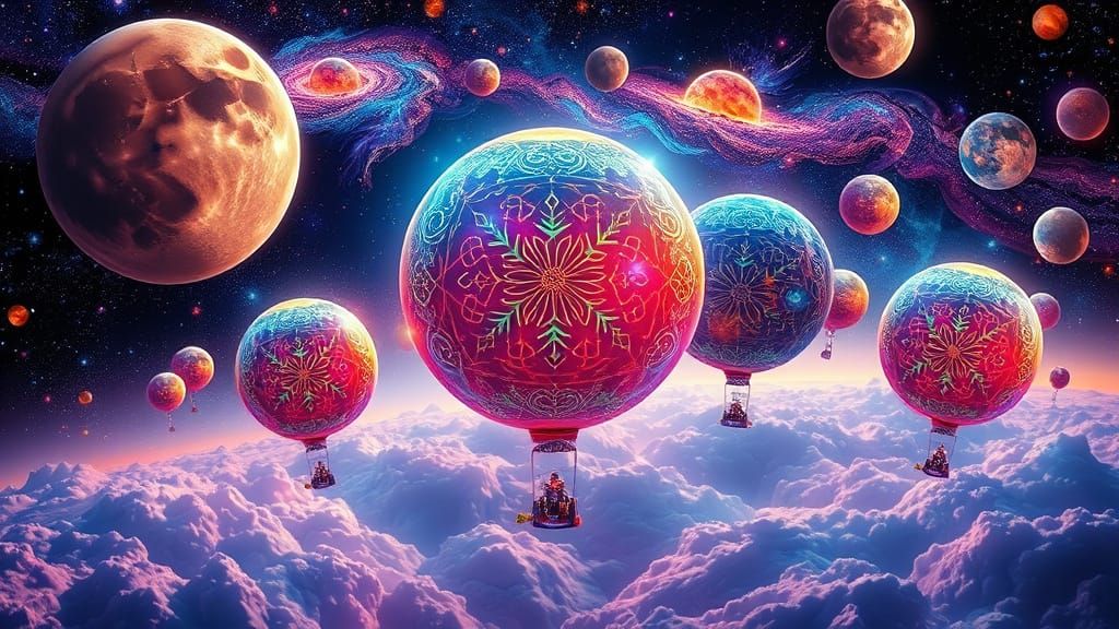 Vibrant Balloon Worlds in Cosmic Splendor