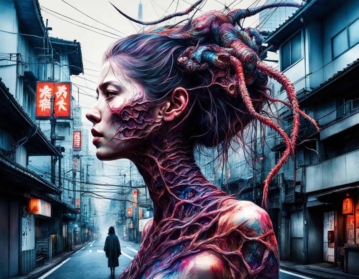 Macabre Cronenberg Monster in Tokyo Wasteland