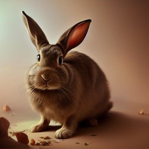 Rabbit in Elemental Horror Fauvism Style