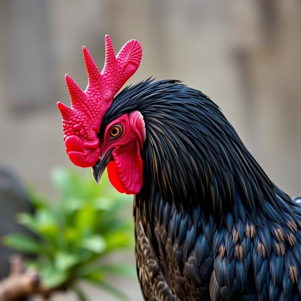 Rooster in Morning Despair
