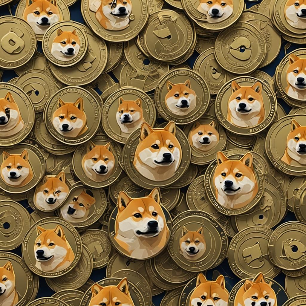 Dogecoin in Atmospheric Chaos: A Digital Art Piece