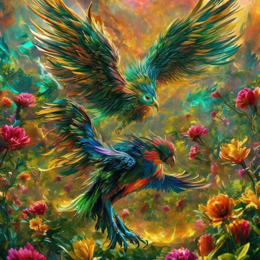 Phoenix Rising: A Surreal Floral Transformation