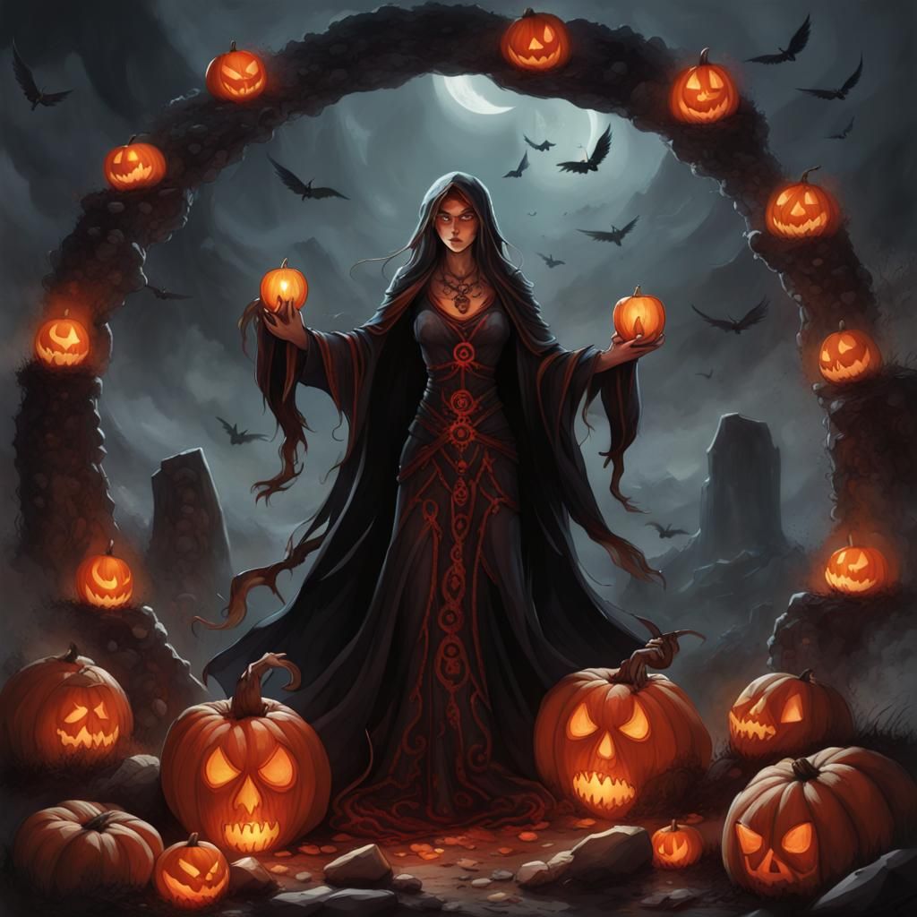 Necromancer Summons Spirits in Ancient Stone Circle