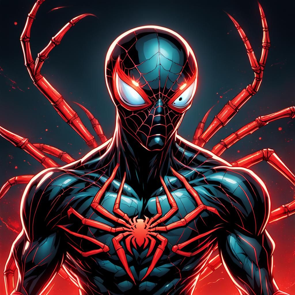 Symbiote Spider-Crab Hero in Comic Book Art