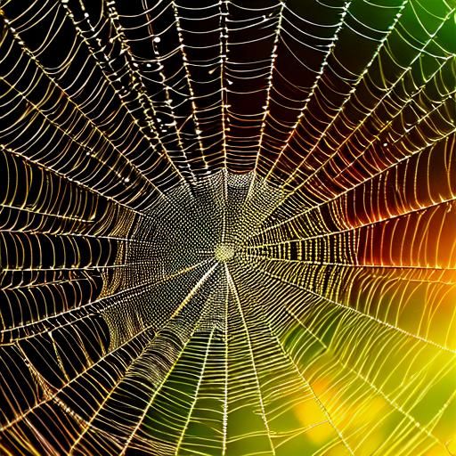 Dew-Kissed Spiderweb with Fairies in Steampunk Style