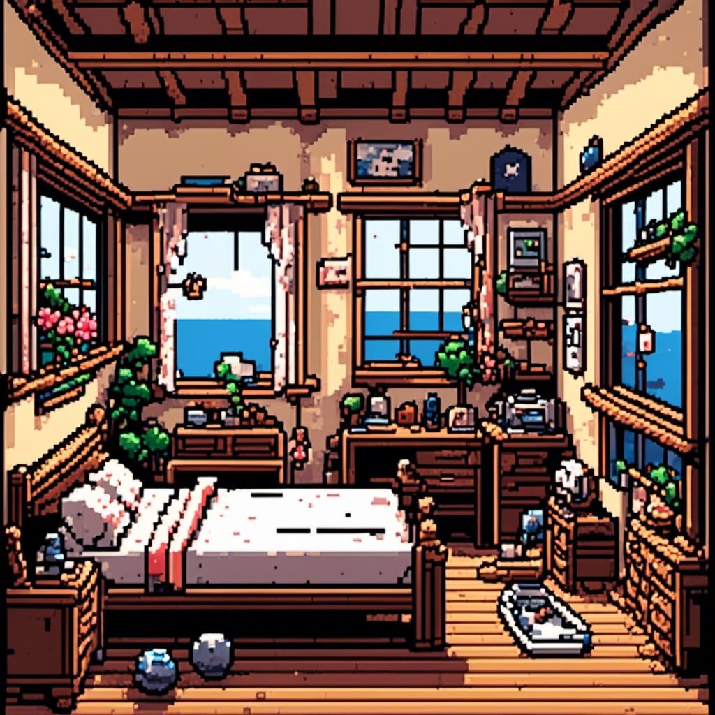 8-Bit Pixel Pirate Bedroom in Hawaii