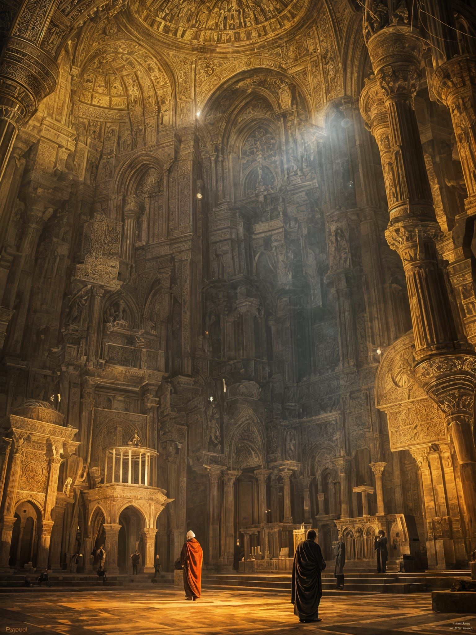 Sacred Spaces Merge in Divine Cinematic Scene