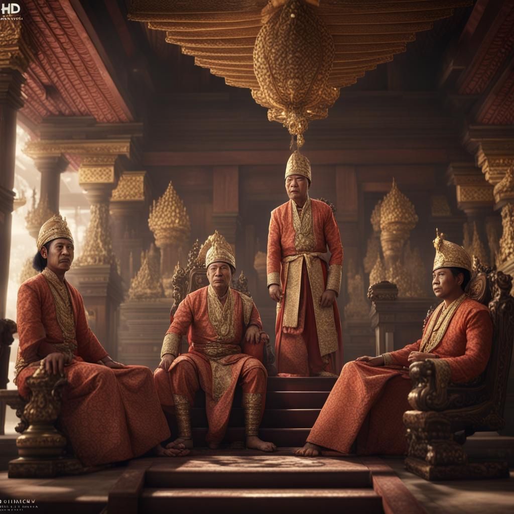 Majapahit King in Balairung: Ultra-Realistic Portrait