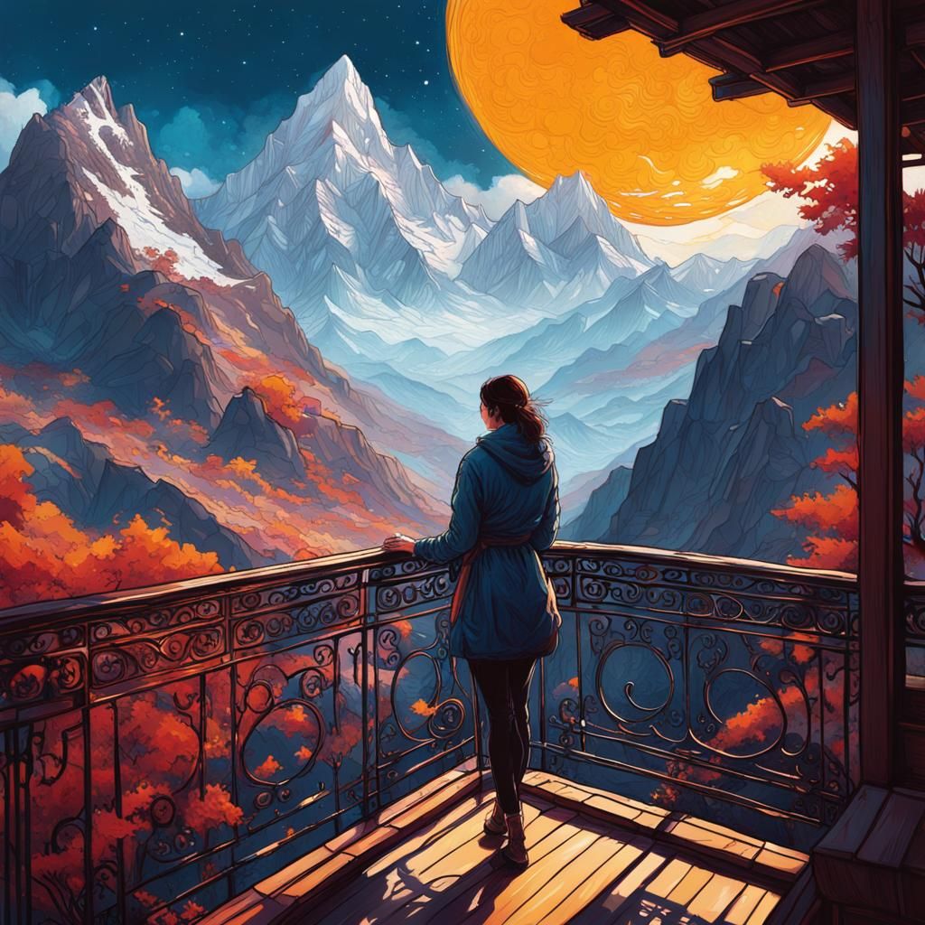 "She wasn’t doing a thing that I could see, except standing there leaning on the balcony railing, holding the universe t...