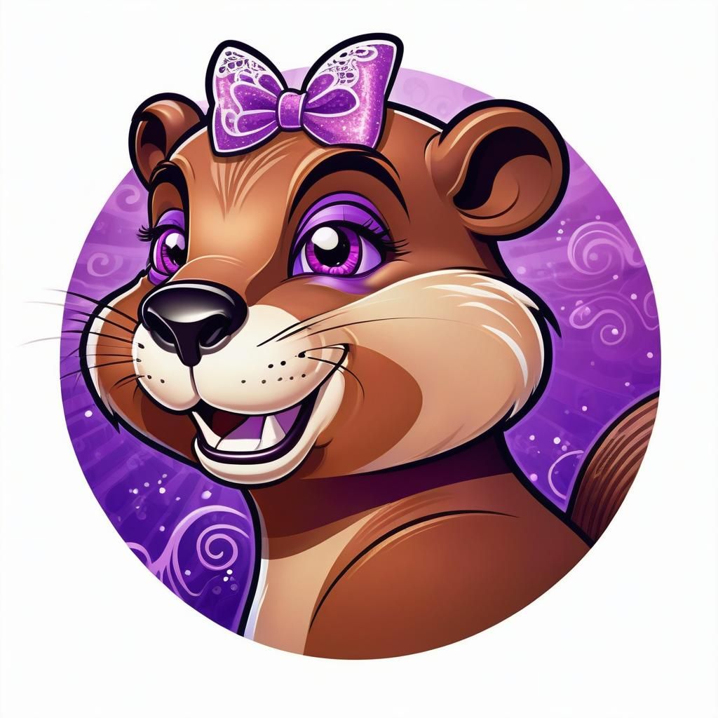 Cartoon Beaver Portrait in Bruce Timm Style