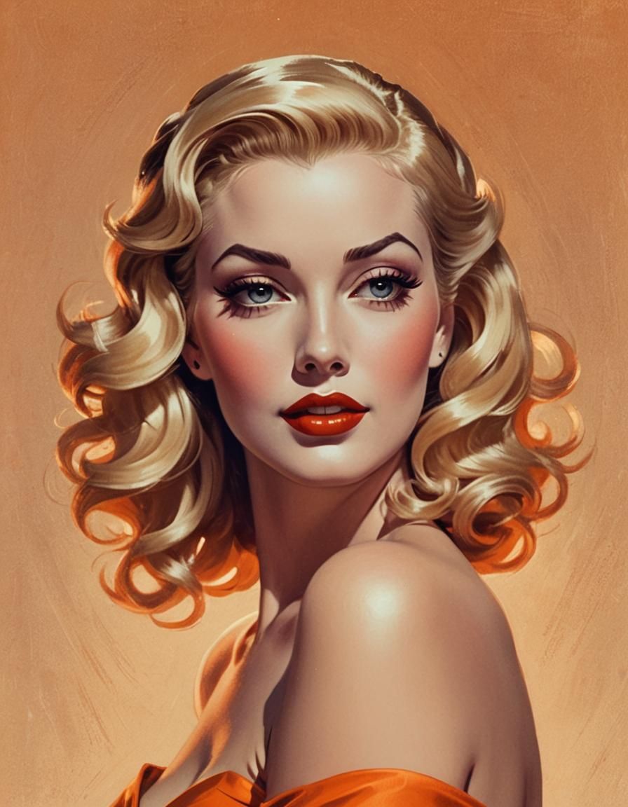 a painting of a woman with blonde hair, digital art, inspire...