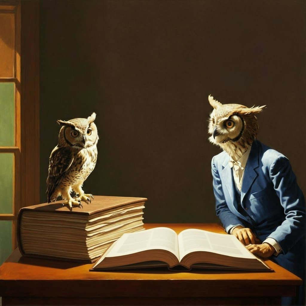 Curious Owl in Volumetric Lighting