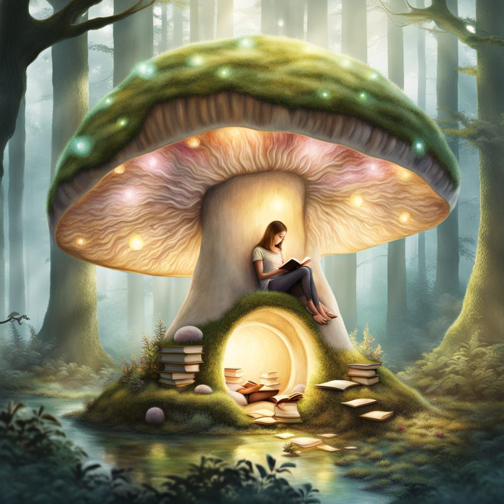Cozy Mushroom Nook in Enchanted Forest