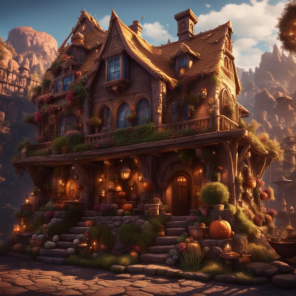Detailed Dwarvish Witch's Adobe Bed & Breakfast
