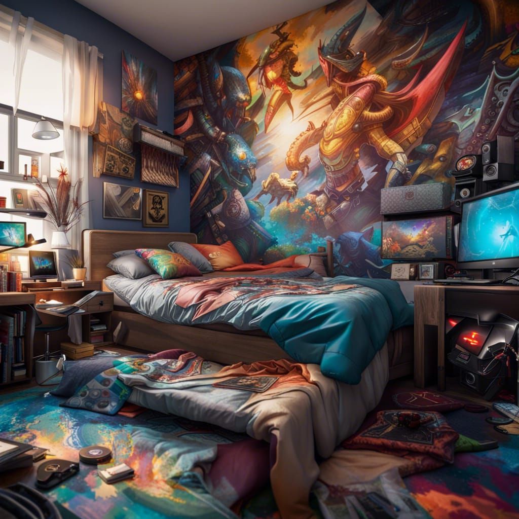 Ultimate Gaming Room: Hyperrealistic Otaku Sanctuary