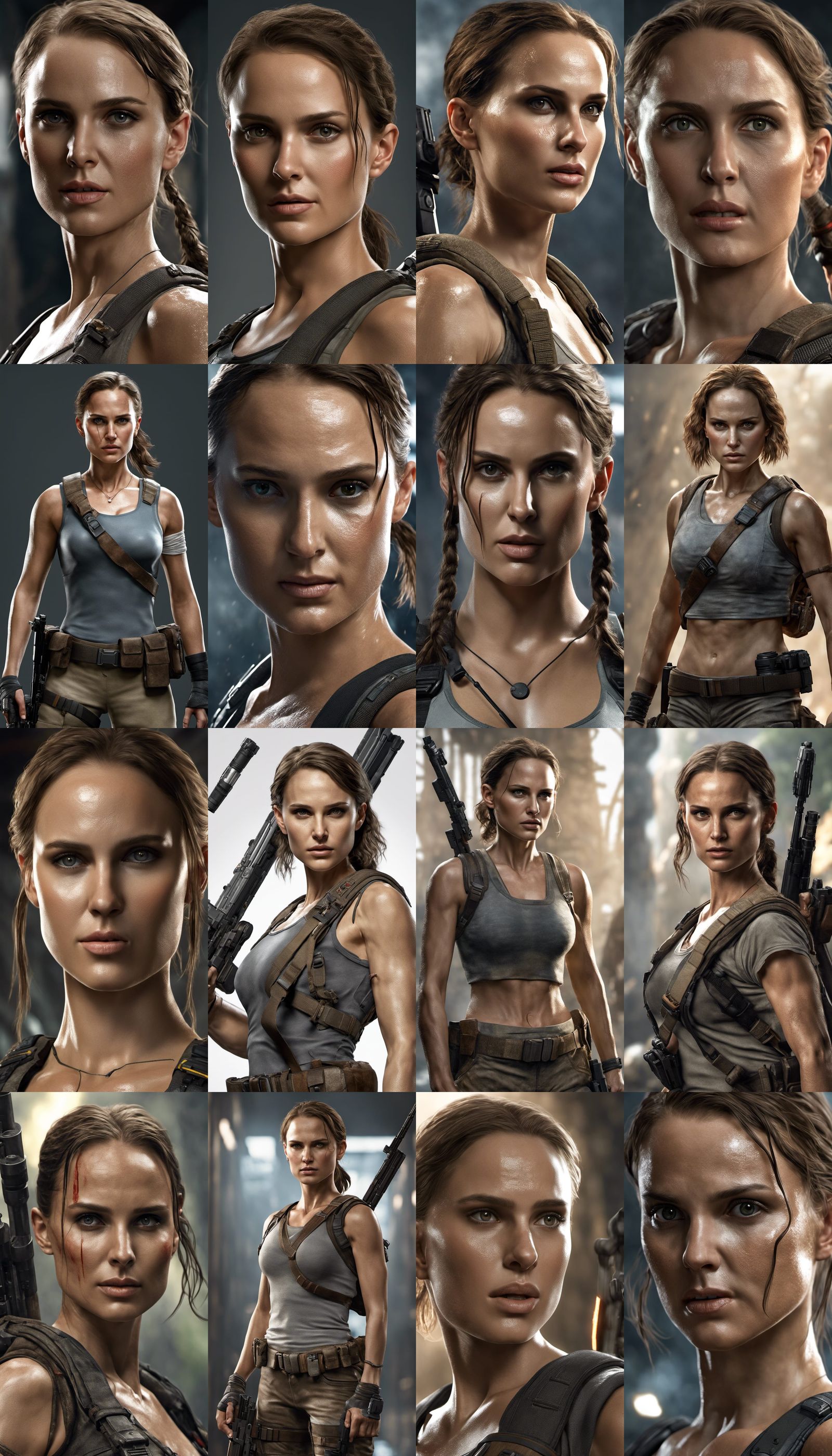 Photorealistic Warrior Woman with Intense Stare