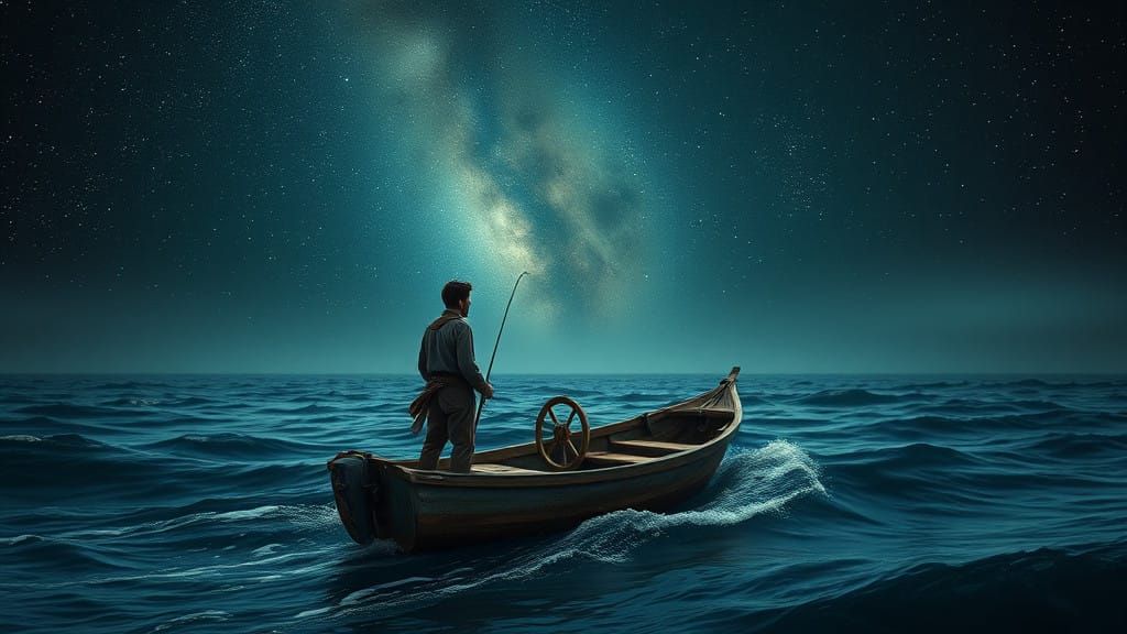 Young Fisherman in Endless Ocean