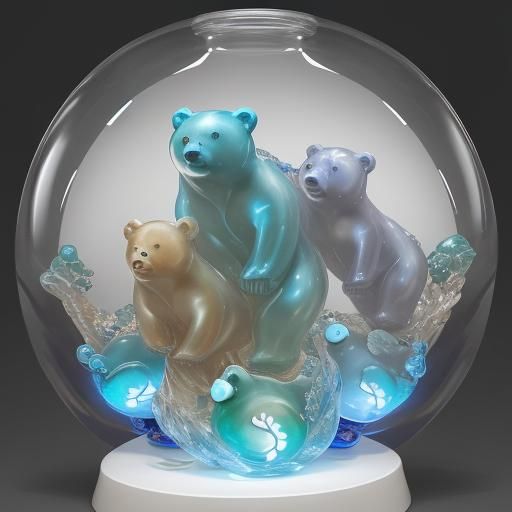 Glass Bears Save the World: A Blown Glass Sculpture