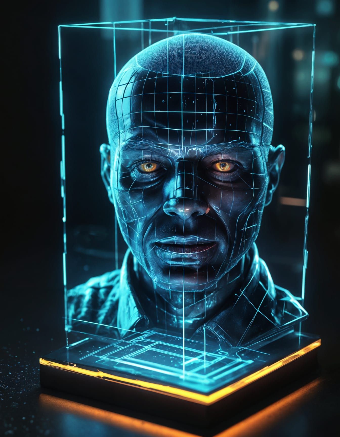 Sci-Fi Hologram Wanted Poster in 3D Light
