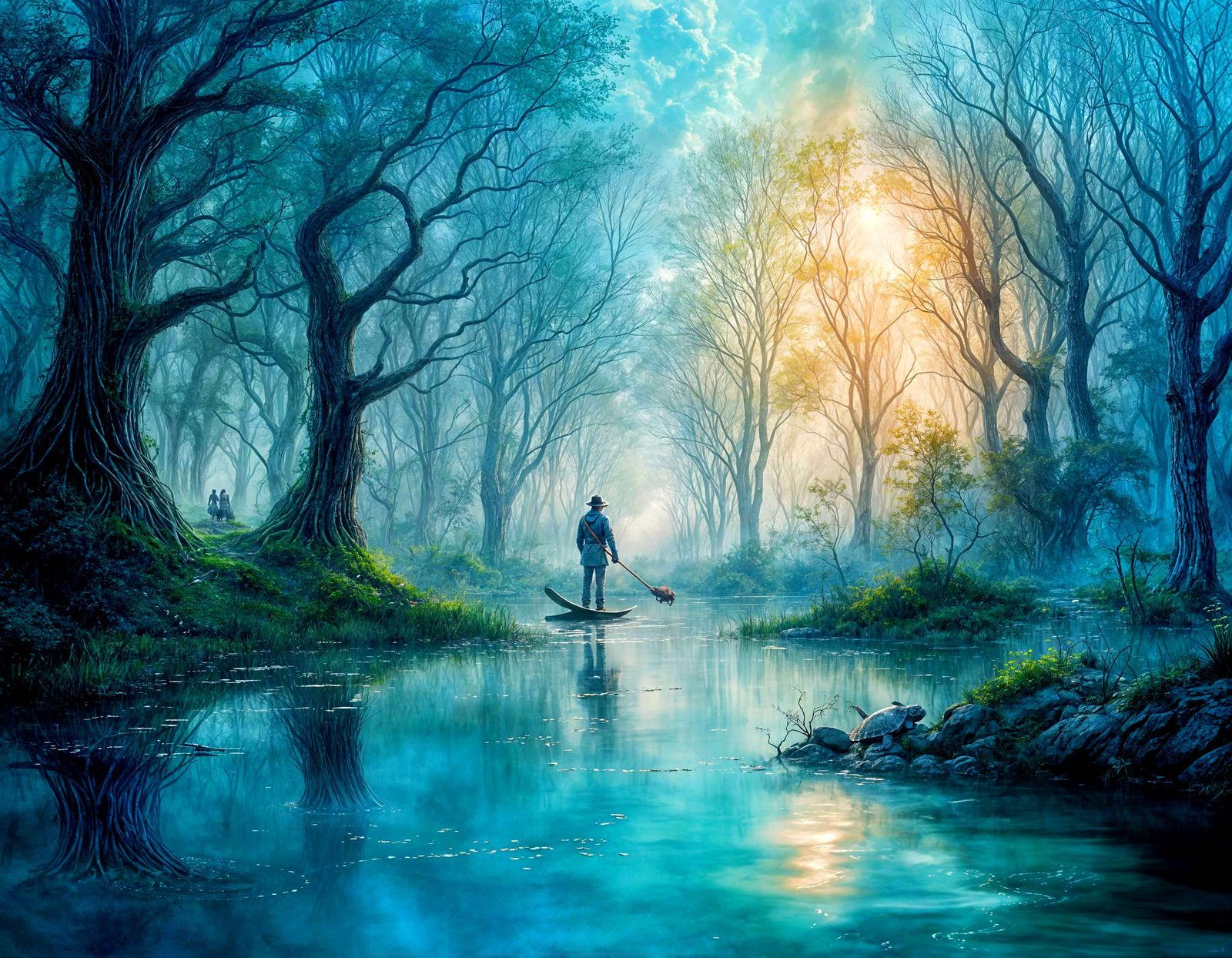 Magical Swamp Turtle Races on Floating Path