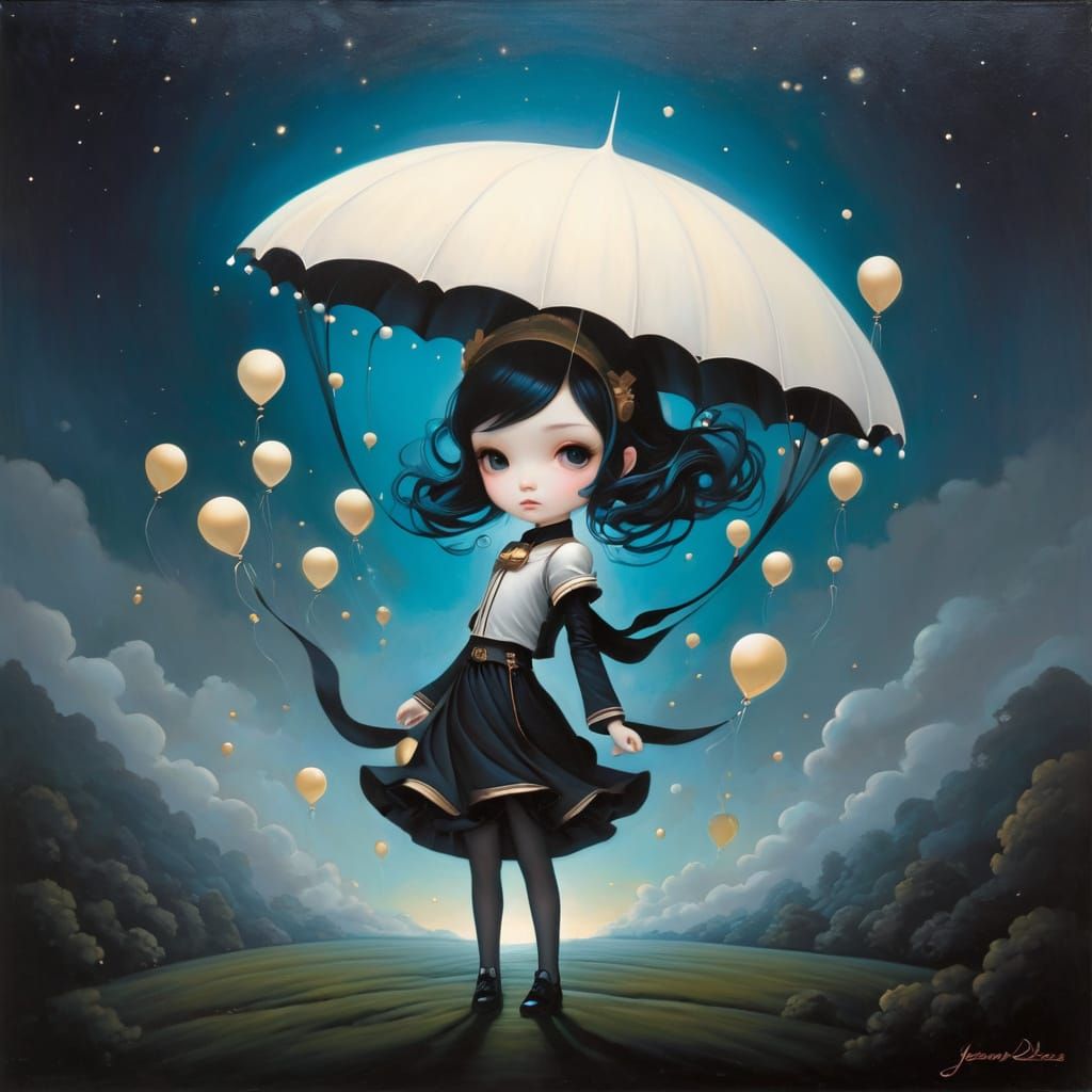 Ethereal Portrait in Contemporary Figurative Style