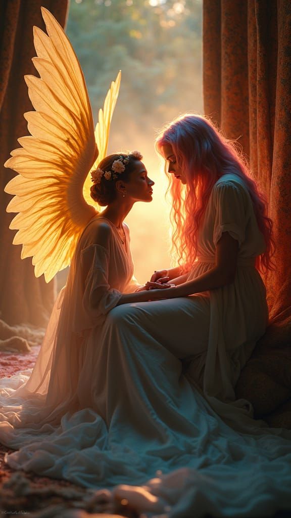 Ethereal Angel & Enchantress in Velvet Chamber