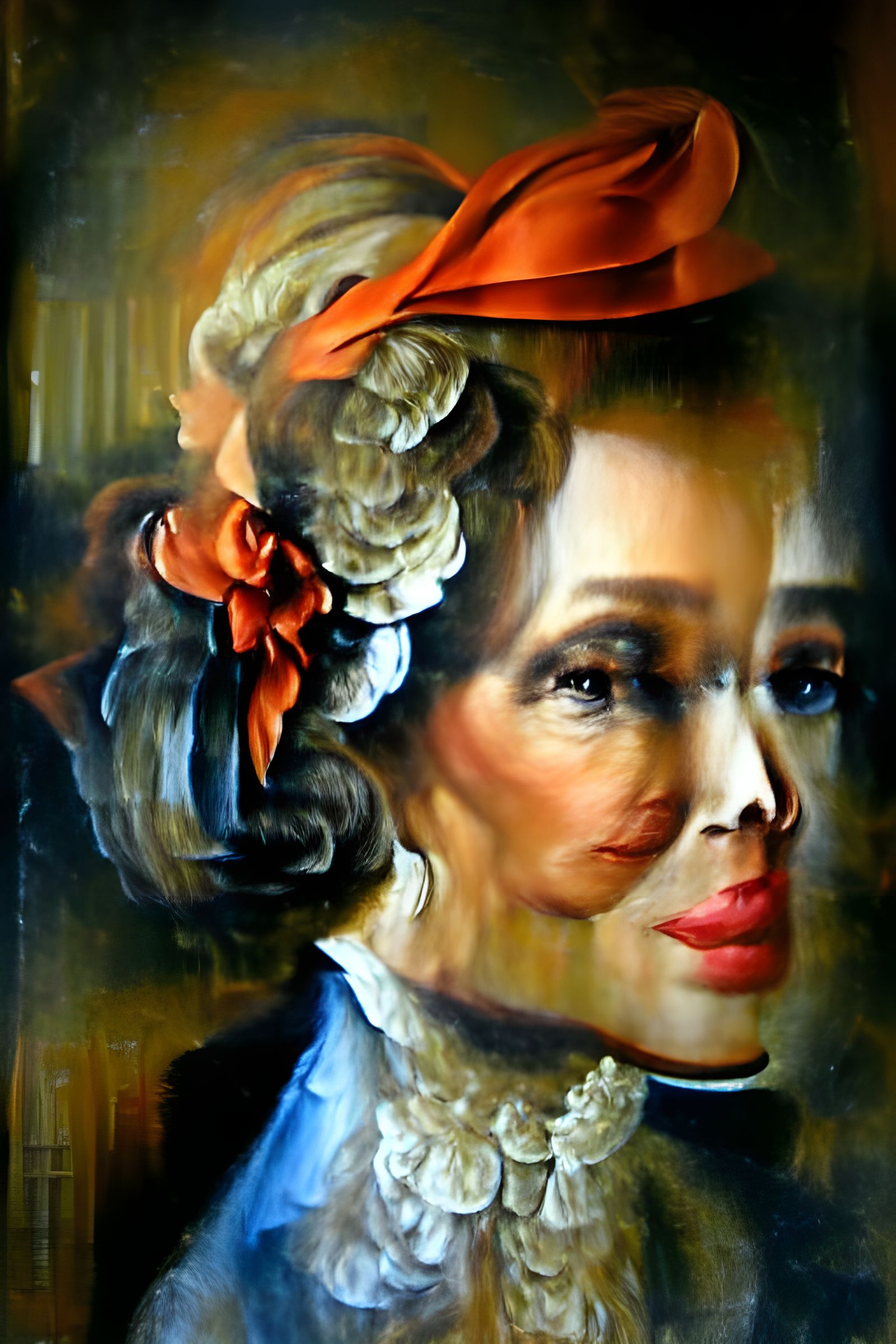 Colorful Portrait in Abstract Expressionist Style