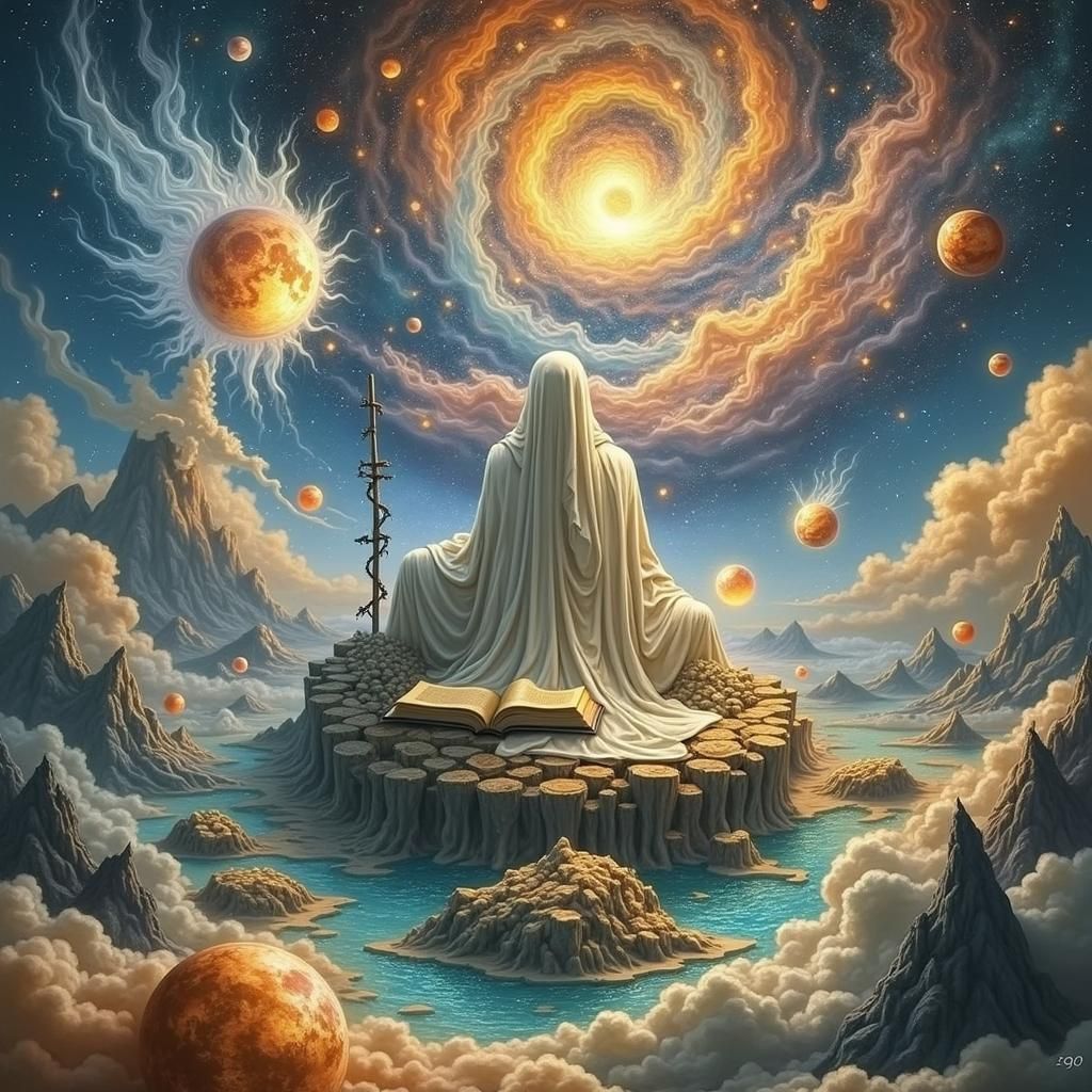 Omnipotent Being in Mystical Realm, Hyper-Realistic Art