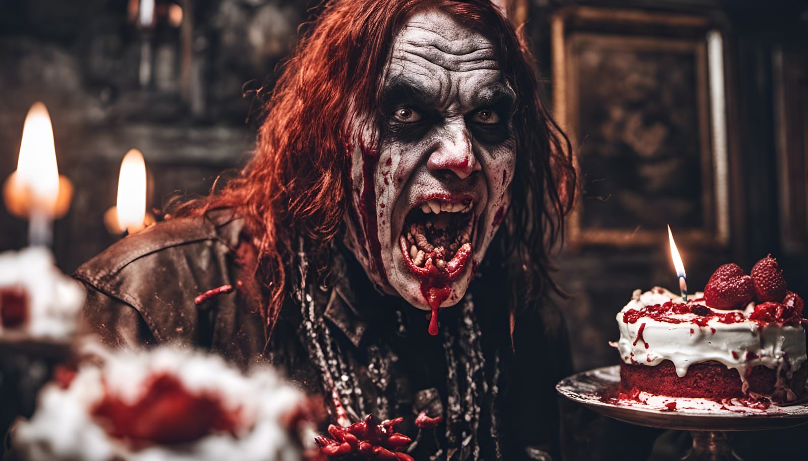 Ozzy Ozbourne eating Birthday Cake