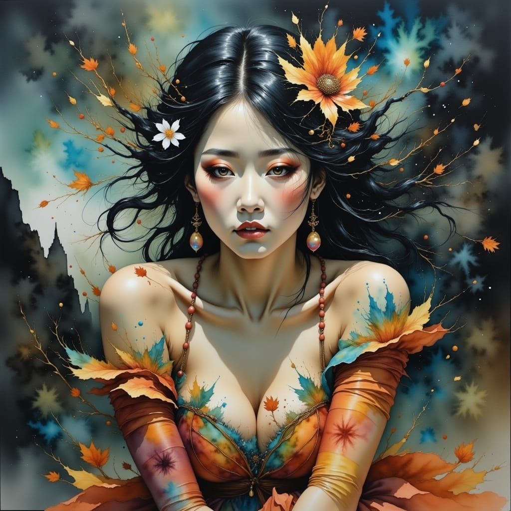 Dangerous Touch: Abstract Watercolour Figure