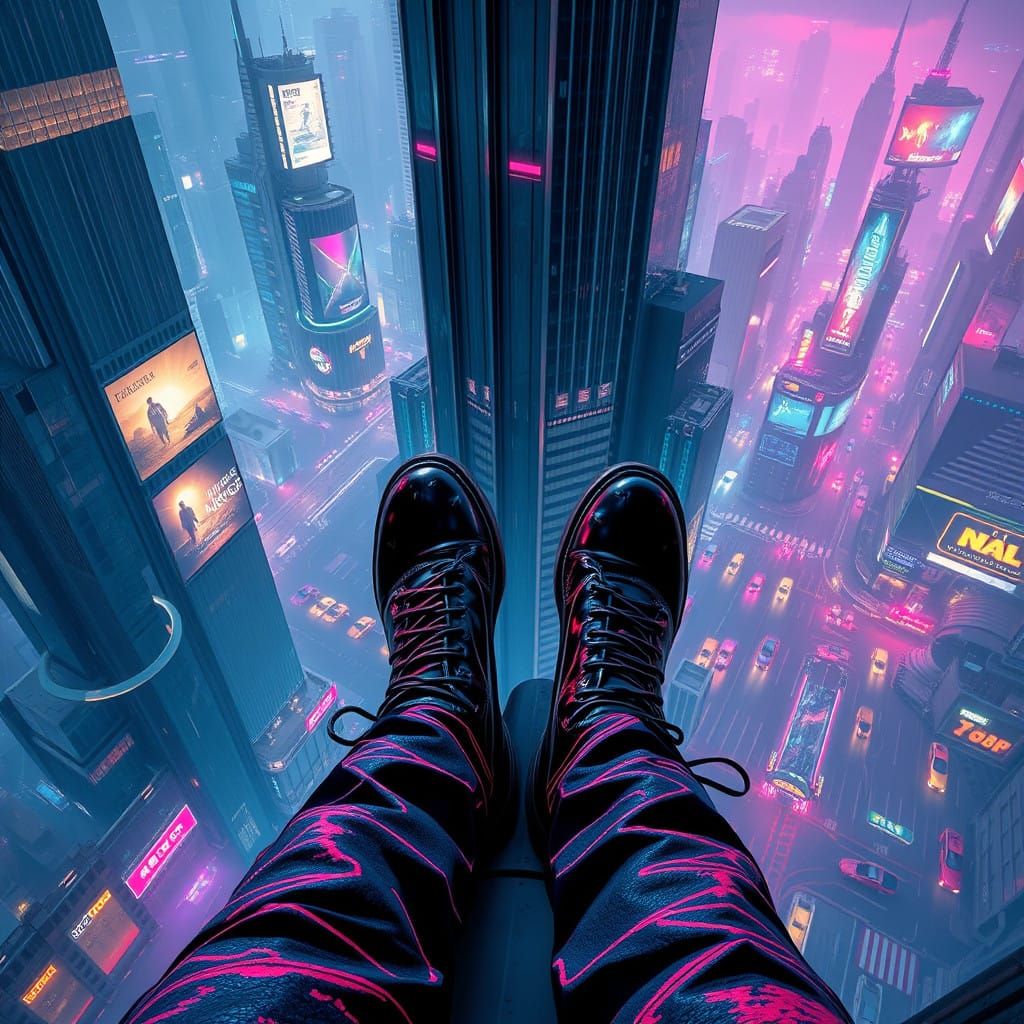 Gazing Down on the Futuristic Cityscape