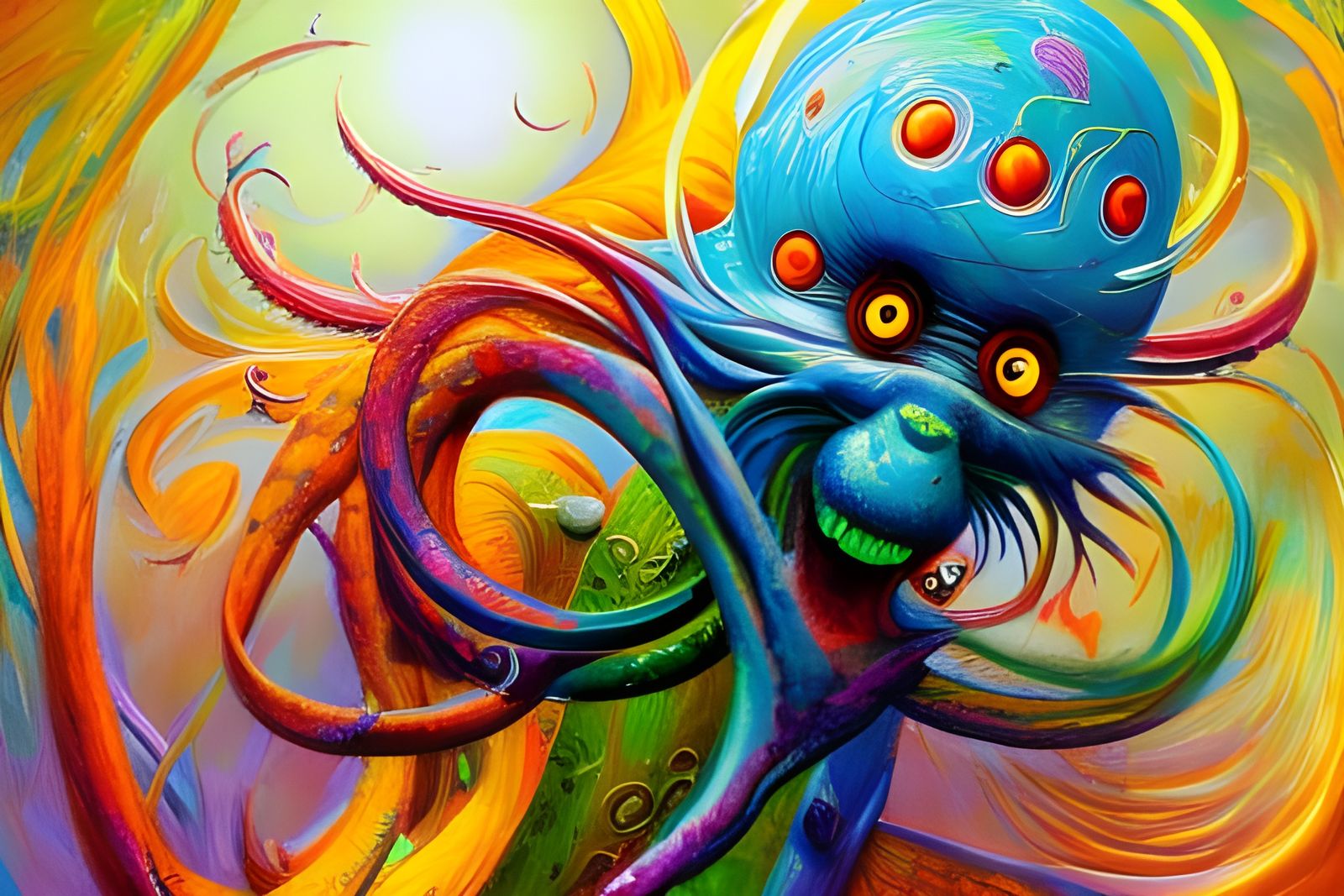 Abrstract Impressionist Dr. Seuss Monster