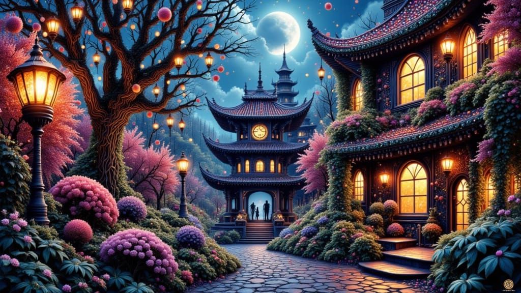 Expressionistic Pointillism Image with Sparkle Effects