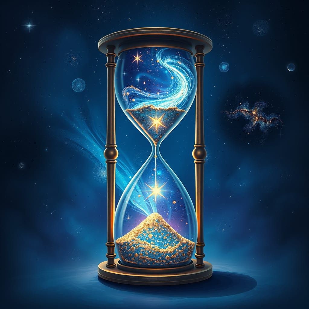 Cosmic Hourglass of Swirling Starlight and Nebulae