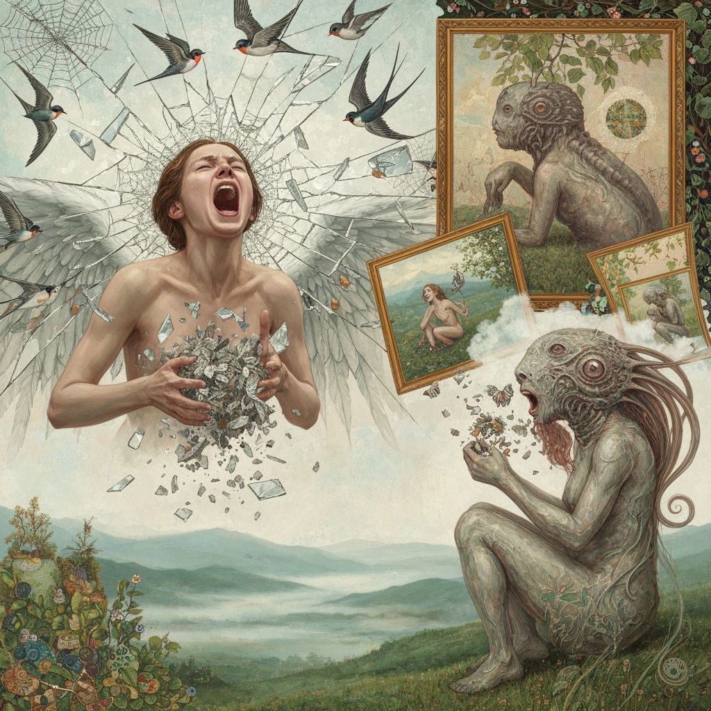 Angel of Memories Screaming Amidst Shattered Mirrors