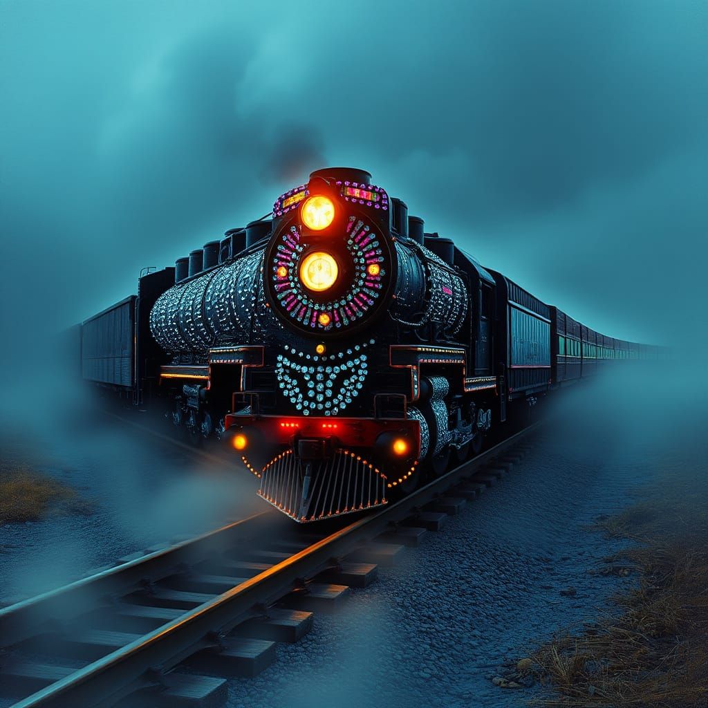 Iridescent Train Blurs Reality with Celestial Beauty