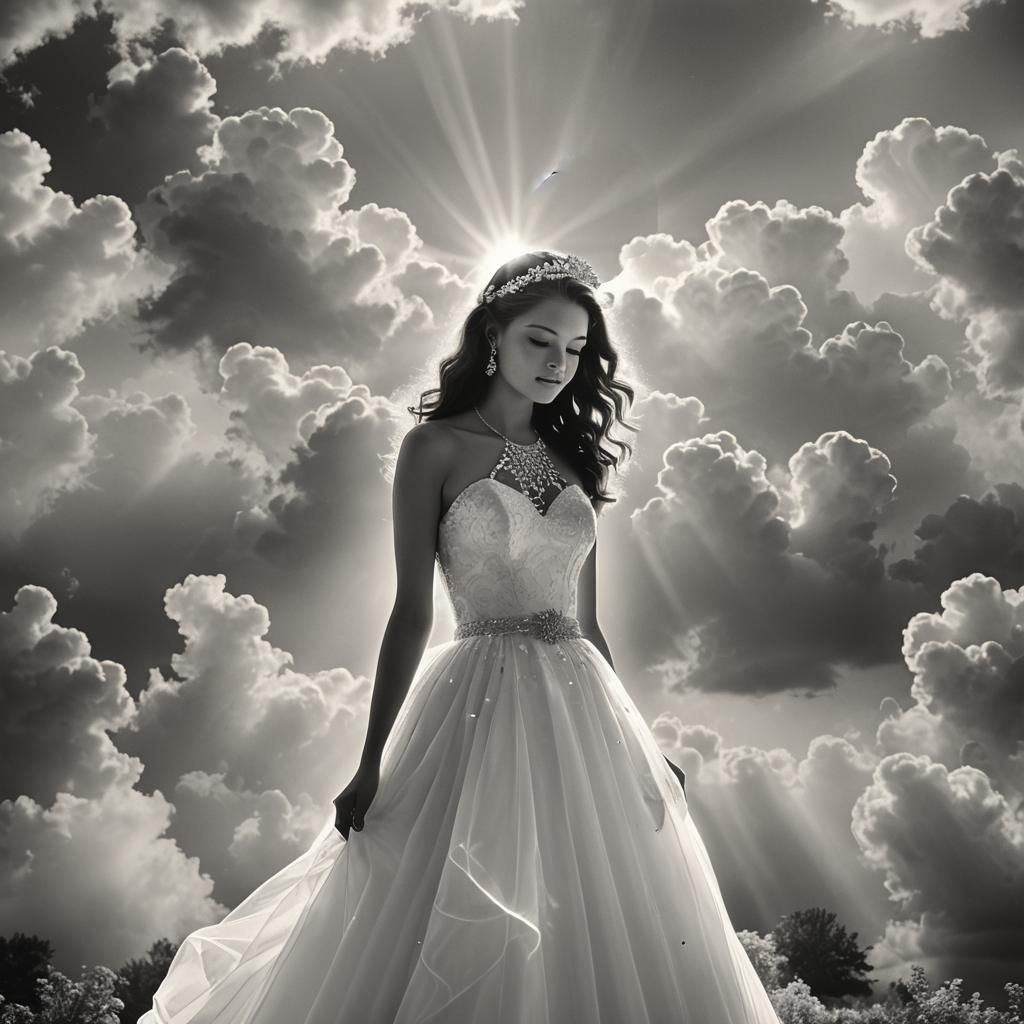 Vintage Prom Photo with Divine Sunlight