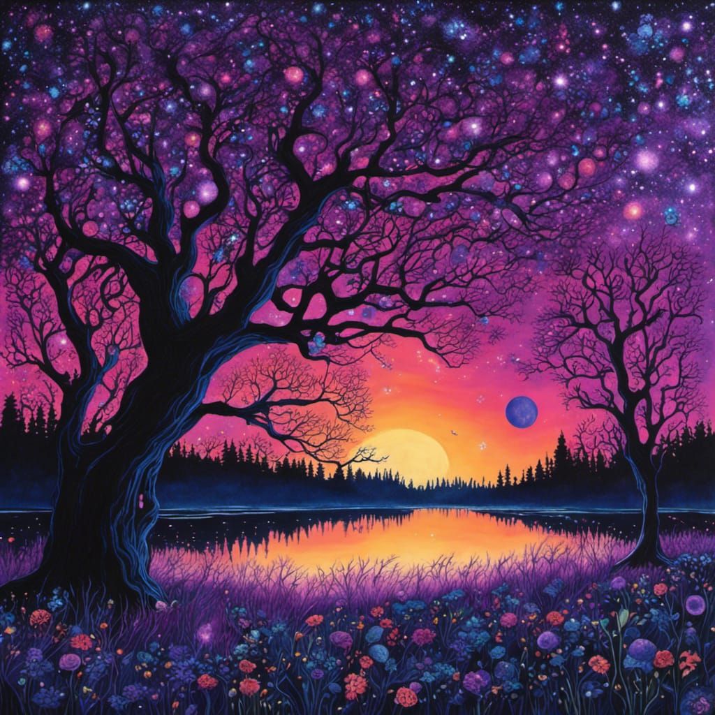 Gothic Lake Forest in Tim Burton Style